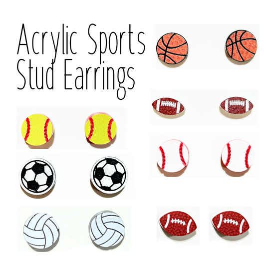 Acrylic Sports studs earrings