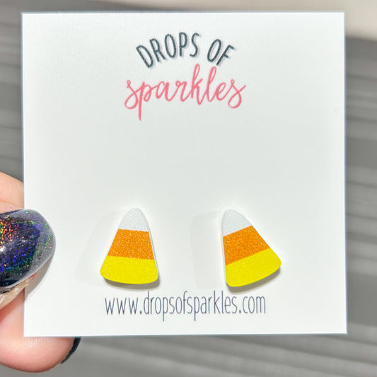 candy corn stud earrings