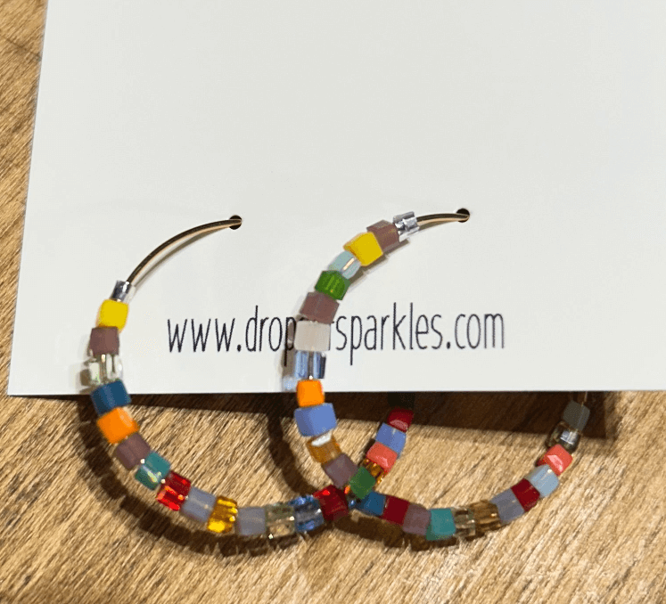 Orange Glass Seed Bead Hoop Earring Collection — Rouge Hoops