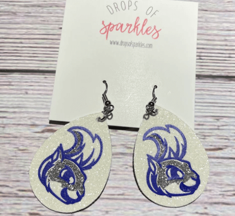 indian springs squirrels elementary faux leather dangle earrings