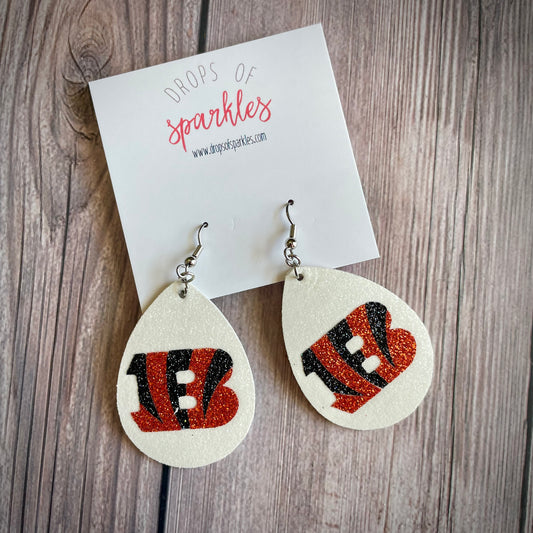 Cincinnati Bengals faux leather earrings